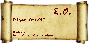 Riger Ottó névjegykártya