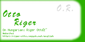 otto riger business card